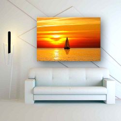 Πίνακας σε καμβά Sailling at sunset