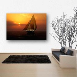 Πίνακας σε καμβά Yacht in the sunset