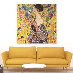 Πίνακας σε καμβά Gustav Klimt - Lady with fan