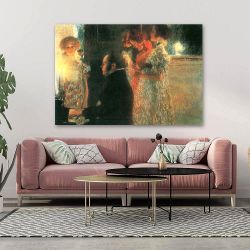 Πίνακας σε καμβά Gustav Klimt - Schubert at the piano II