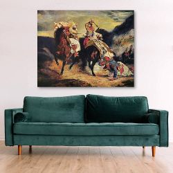 Πίνακας σε καμβά Delacroix Combat du Giaour et Hassan