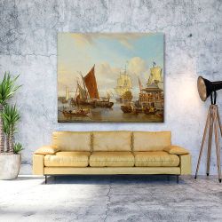 Πίνακας σε καμβά Abraham Storck - Shipping off Amsterdam