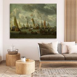 Πίνακας σε καμβά Abraham Storck - A Mock Sea Battle on the