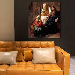 Πίνακας σε καμβά Johannes Vermeer - Christ in the House of Martha and Mary