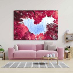 Πίνακας σε καμβά Heart made from pink trees