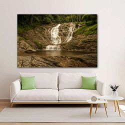 Πίνακας σε καμβά Waterfall in forest