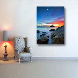 Πίνακας σε καμβά Sunset at the rocks