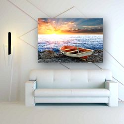 Πίνακας σε καμβά Boat in a coast