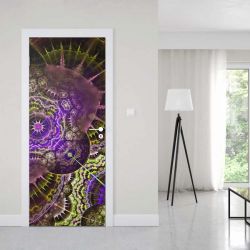 Αυτοκόλλητο πόρτας purple abstract