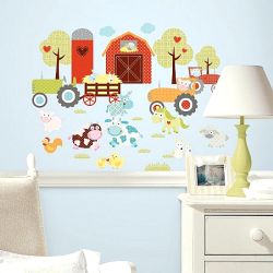 Παιδικά αυτοκόλλητα τοίχου με φάρμα και ζωάκια RMK1604SCS.