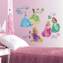 Παιδικά αυτοκόλλητα Disney Princess Royal Debut Wall Decal with Glitter RMK2199SCS