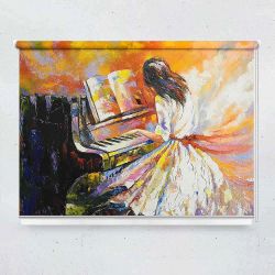 Ρόλερ με ψηφιακή εκτύπωση art00077 -  Κορίτσι στο πιάνο