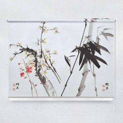 Ρόλερ με ψηφιακή εκτύπωση art000150 -Black and white flower