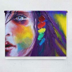 Ρόλερ με ψηφιακή εκτύπωση art000217 - Girl multicolor abstract