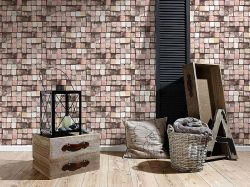 Ταπετσαρία τοίχου ξύλο. Pink deco wood 53 X1000 εκ 344522