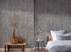 Ταπετσαρία τοίχου ξύλο . Grey wooden slate 53 X1000 εκ 355841