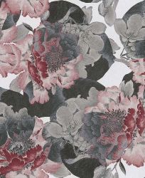 Ταπετσαρία τοίχου 53 X 1000 εκ με λουλούδια Lavinia Merlot από τη συλλογή Glasshouse.