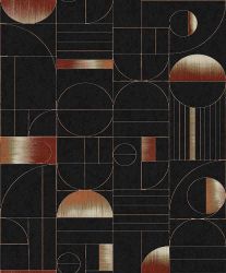 Μοντέρνα ταπετσαρία τοίχου με γεωμετρικά σχήματα Eclipse Rust από τη συλλογή Prisma. Pri 702
