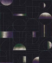 Μοντέρνα ταπετσαρία τοίχου με γεωμετρικά σχήματα Eclipse Teal από τη συλλογή Prisma. Pri 703