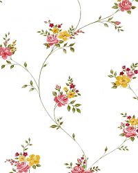 Ταπετσαρία τοίχου 53 X 1000 εκ με λουλούδια σε λευκή απόχρωση από τη συλλογή Floral.G23242