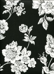 Ταπετσαρία τοίχου 53 X 1000 εκ με λουλούδια από την συλλογή Black n white . BW28707